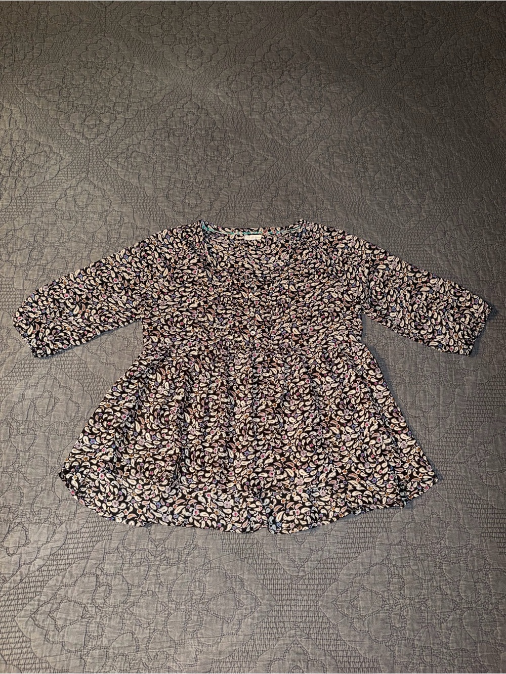 Antilia Femme Baby Doll Blouse-Floral Paisley Print- Women’s Size-M